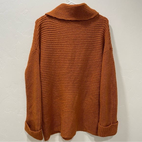 Anthropologie Pilcro Womens XS Burnt Orange Rust Knit Cowl Neck Sweater Oversize - Picture 10 of 14